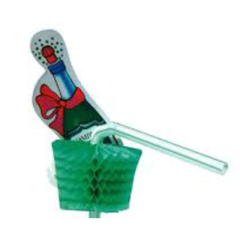 Słomki plastikowe do napojów z dekoracją SZAMPANY /A100