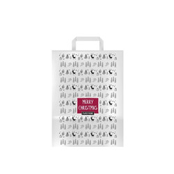 Torba papierowa z uchwytem płaskim MERRY CHRISTMAS 320x160x400mm /A250