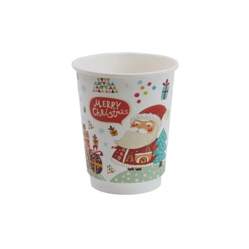 Kubek papierowy dwuwarstwowy świąteczny 300 ml 