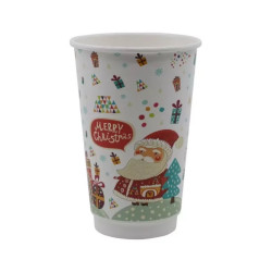 Kubek papierowy dwuwarstwowy z nadrukiem ŚWIĄTECZNYM 400ml /