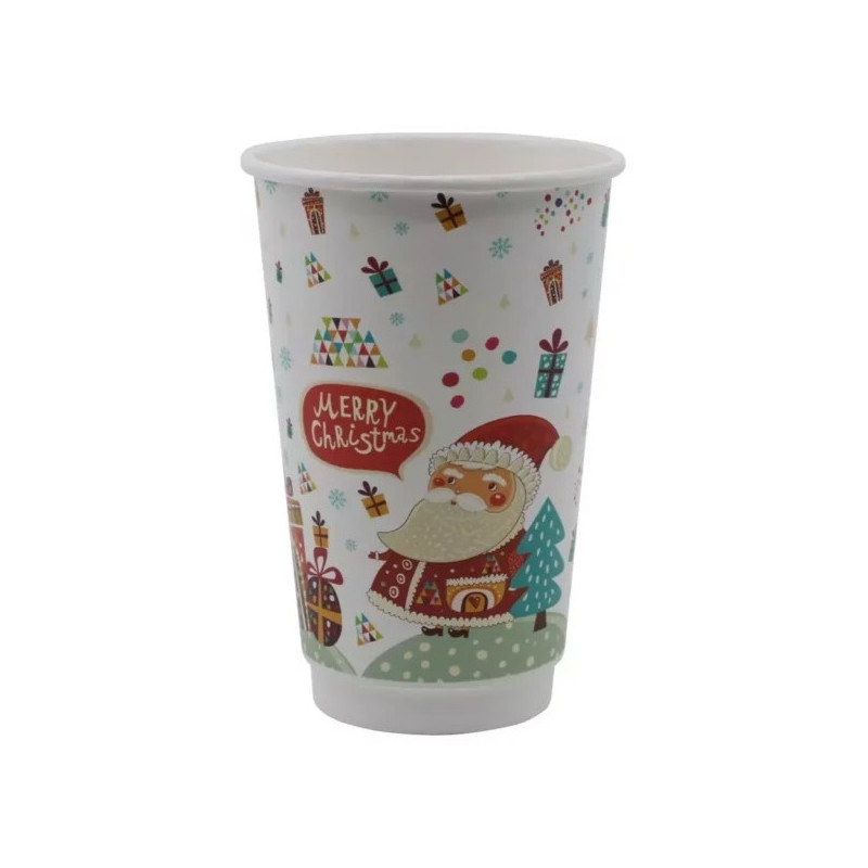 Kubek papierowy dwuwarstwowy z nadrukiem ŚWIĄTECZNYM 400ml /