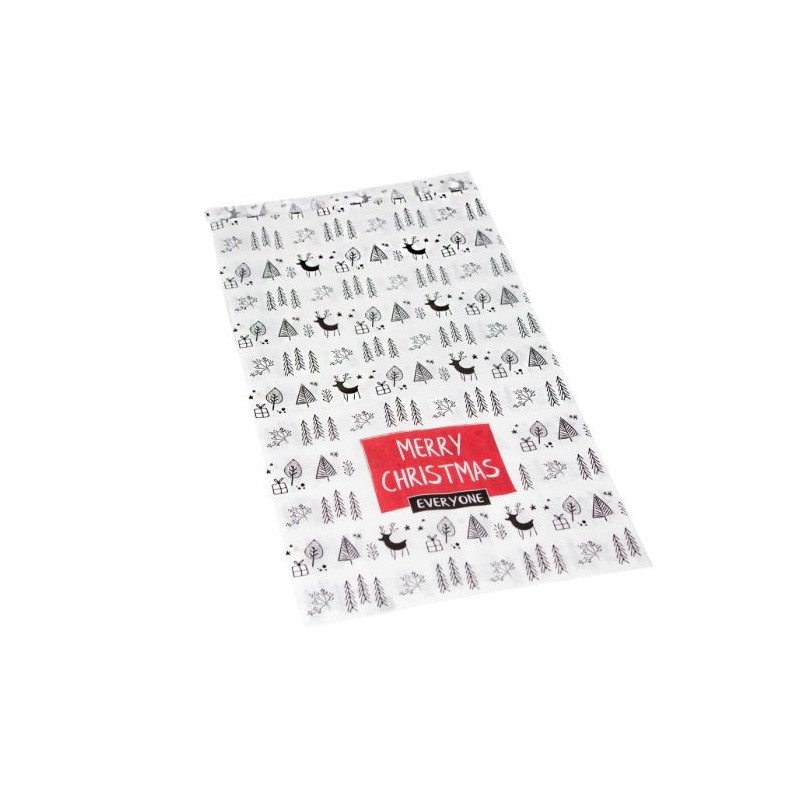 Torebka fałdowa z nadrukiem świątecznym MERRY CHRISTMAS /A1000