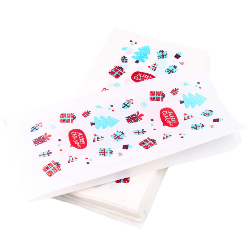 Torebka fałdowa z nadrukiem świątecznym /A1000