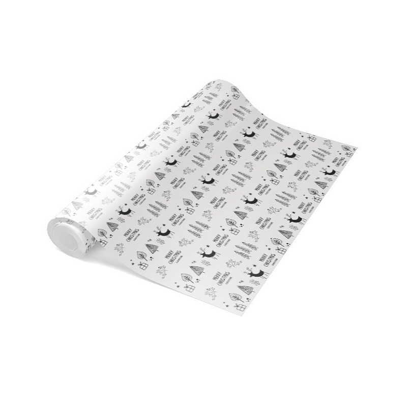 Papier pakowy z nadrukiem świątecznym MERRY CHRISTMAS 35 cm PE / rolka 10 kg