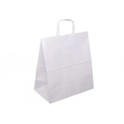 Torba papierowa z uchwytem skręcanym biała 305x170x340 mm 