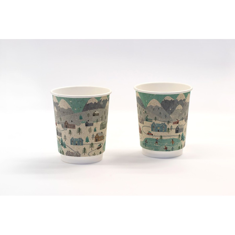 Kubek papierowy termiczny z nadrukiem WINTER 250 ml /A1000