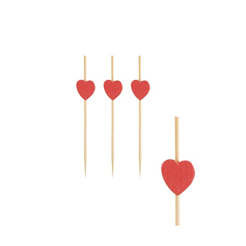 FINGERFOOD - bambusowe patyczki HEART 7 cm 