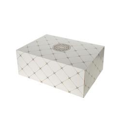 Pudełko cukiernicze na ciasto z nadrukiem klasycznym ROZETA 210x140x70 mm /A200