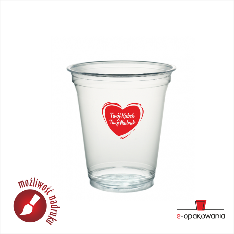 Plastikowy kubek PET 250 ml z nadrukiem indywidualnym 