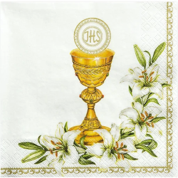 Serwetki komunijne z nadrukiem Kielich /A20 