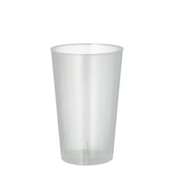 Kubki plastikowe pół transparentne PP 300 ml - wielokrotnego użytku /A25