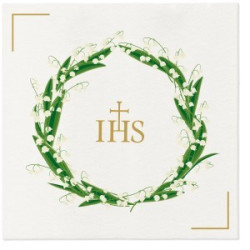 Serwetki komunijne z nadrukiem IHS 