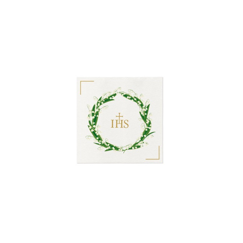 Serwetki komunijne z nadrukiem IHS 