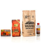 Akcesoria do czyszczenia grilli - węgiel drzewny, rozpałka