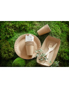 Jednorazowe opakowania biodegradowalne: papierowe, z pulpy, z trzciny cukrowej, z bambusa, z otrąb, PLA i inne.